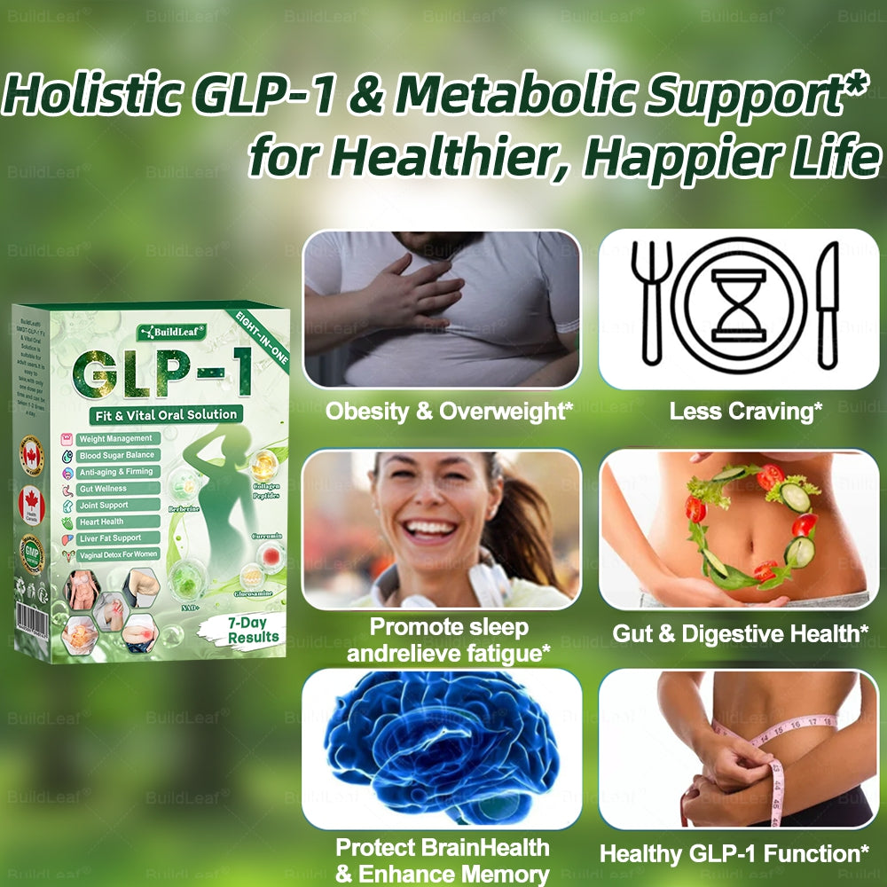 CA Magasin officiel | BuildLeaf® GLP-1 8-en-1 Solution orale Fit & Vital (Modifications visibles en 7 jours) ✅ Pour l'obésité, la santé cardiovasculaire, le diabète, l'apnée du sommeil, la santé intestinale, les problèmes articulaires et plus encore