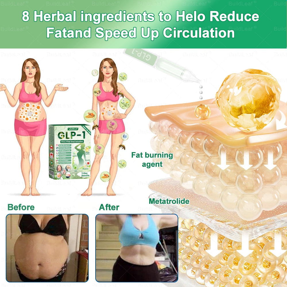 CA Magasin officiel | BuildLeaf® GLP-1 8-en-1 Solution orale Fit & Vital (Modifications visibles en 7 jours) ✅ Pour l'obésité, la santé cardiovasculaire, le diabète, l'apnée du sommeil, la santé intestinale, les problèmes articulaires et plus encore