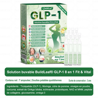 CA Magasin officiel | BuildLeaf® GLP-1 8-en-1 Solution orale Fit & Vital (Modifications visibles en 7 jours) ✅ Pour l'obésité, la santé cardiovasculaire, le diabète, l'apnée du sommeil, la santé intestinale, les problèmes articulaires et plus encore