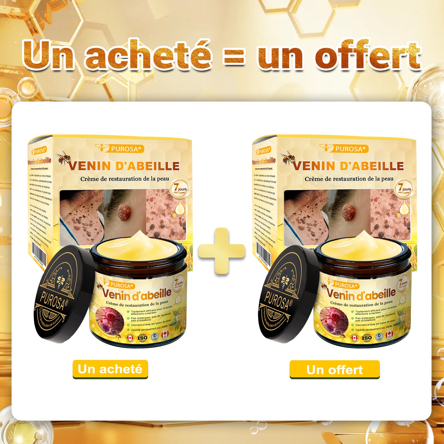 🐝🐝PUROSA® Venin d'abeille  Crème de restauration de la peau🔥 DERNIÈRE JOURNÉE – 80 % DE RABAIS !