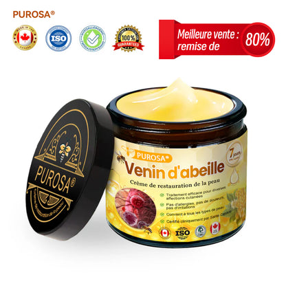 【Boutique Officielle】PUROSA® Crème réparatrice au venin d'abeille Anti-âge, Hydratation, Réparation de la peau, Unification du teint, Traitement de l'acné et des taches sombres, Élimination des verrues et des grains de beauté, Soulagement du psoriasis