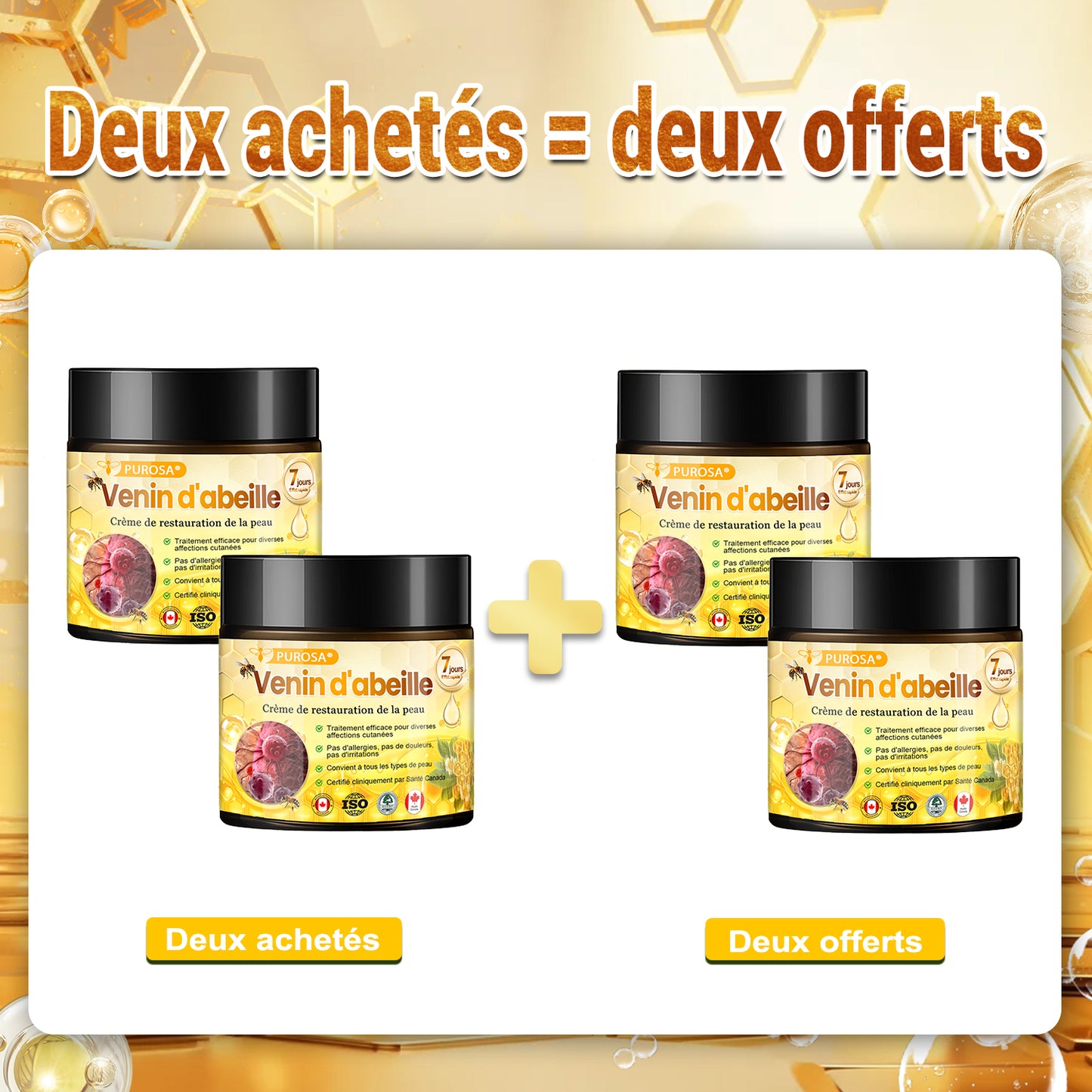 🐝🐝PUROSA® Venin d'abeille  Crème de restauration de la peau🔥 DERNIÈRE JOURNÉE – 80 % DE RABAIS !