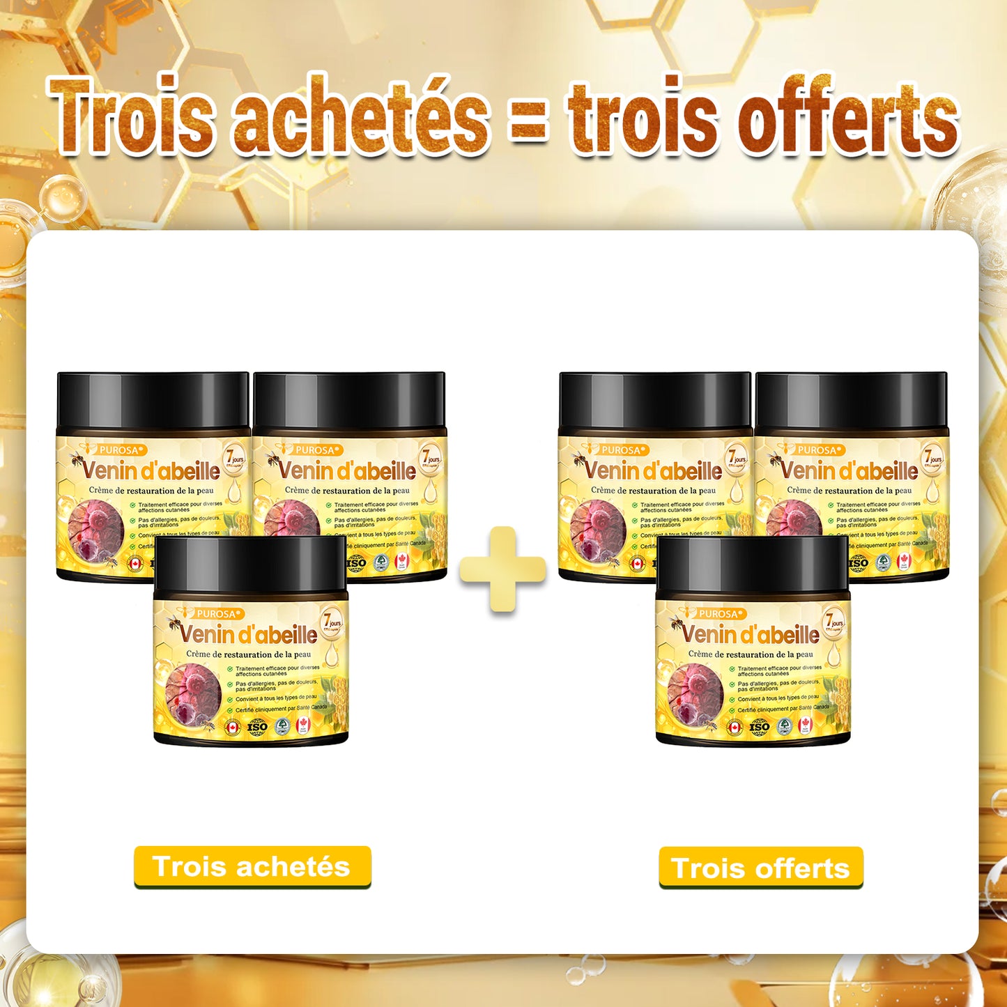 🐝🐝PUROSA® Venin d'abeille  Crème de restauration de la peau🔥 DERNIÈRE JOURNÉE – 80 % DE RABAIS !