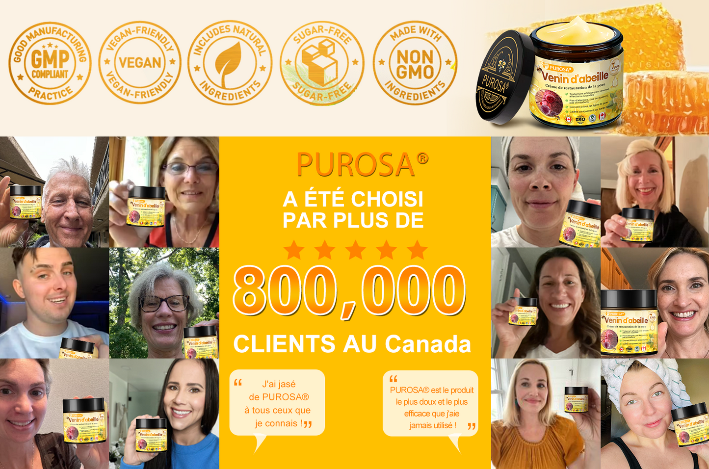 🐝🐝PUROSA® Venin d'abeille  Crème de restauration de la peau🔥 DERNIÈRE JOURNÉE – 80 % DE RABAIS !