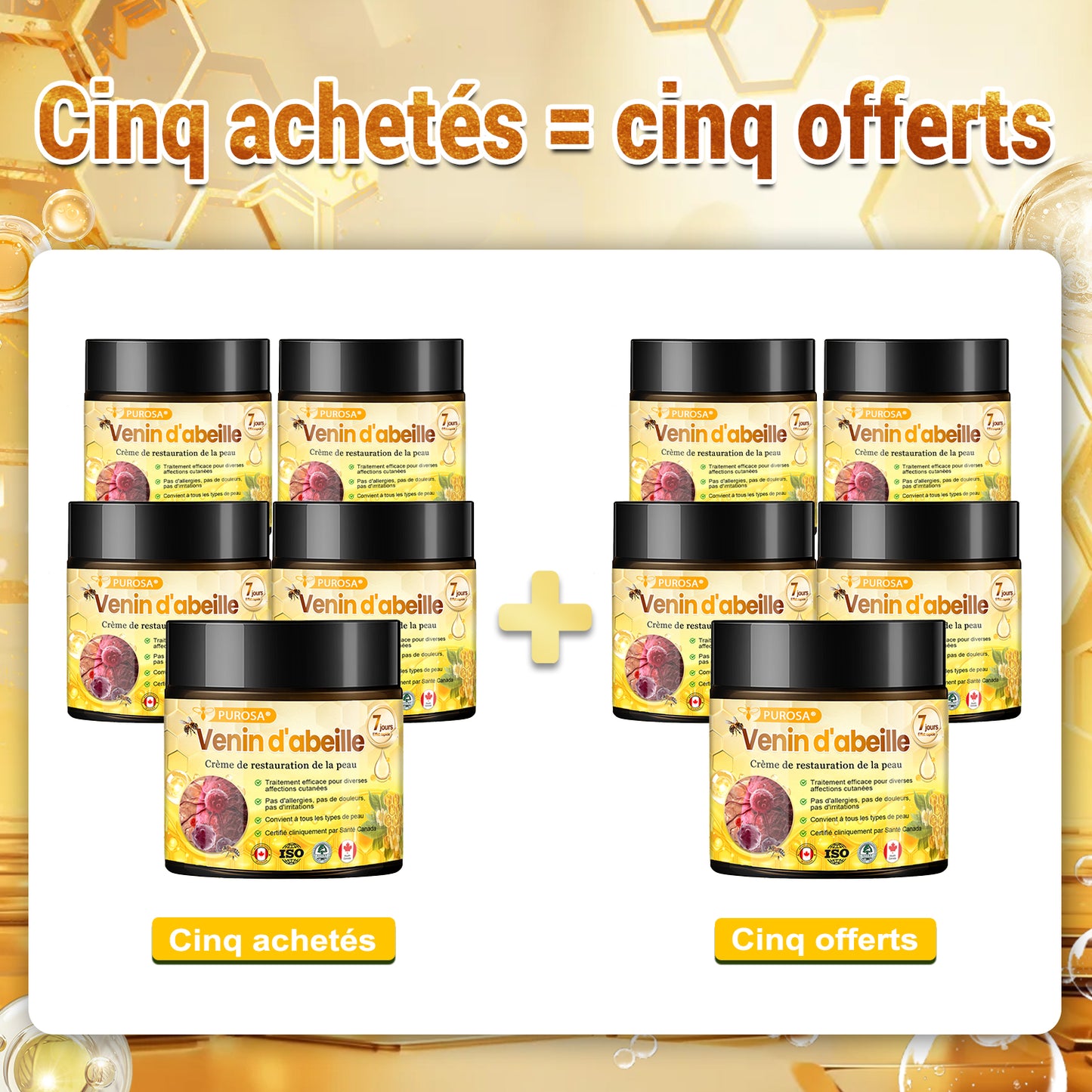 🐝🐝PUROSA® Venin d'abeille  Crème de restauration de la peau🔥 DERNIÈRE JOURNÉE – 80 % DE RABAIS !