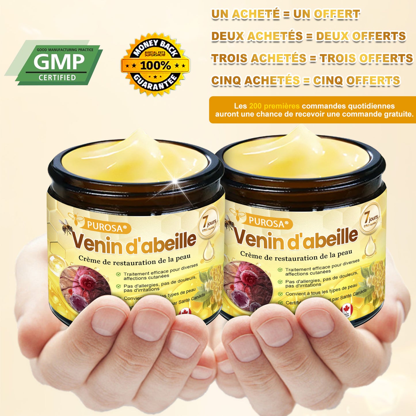 🐝🐝PUROSA® Venin d'abeille  Crème de restauration de la peau🔥 DERNIÈRE JOURNÉE – 80 % DE RABAIS !
