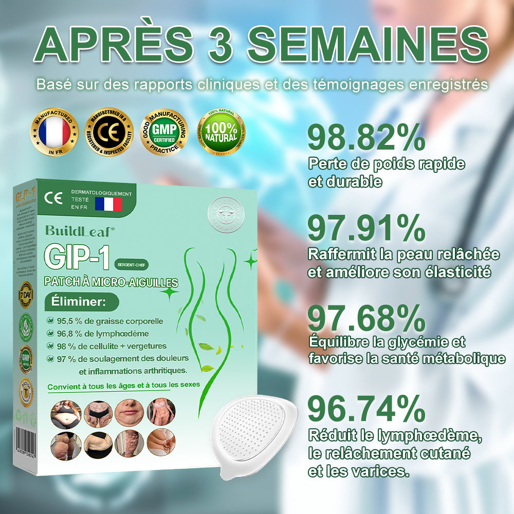 🏥Boutique officielle | Patch nano-microneedles GLP-1 BuildLeaf® avec collagène et Matrixyl 3000 – Ciblé pour l’obésité, les maladies cardiovasculaires, le diabète, l’apnée du sommeil, les problèmes articulaires et bien plus encore